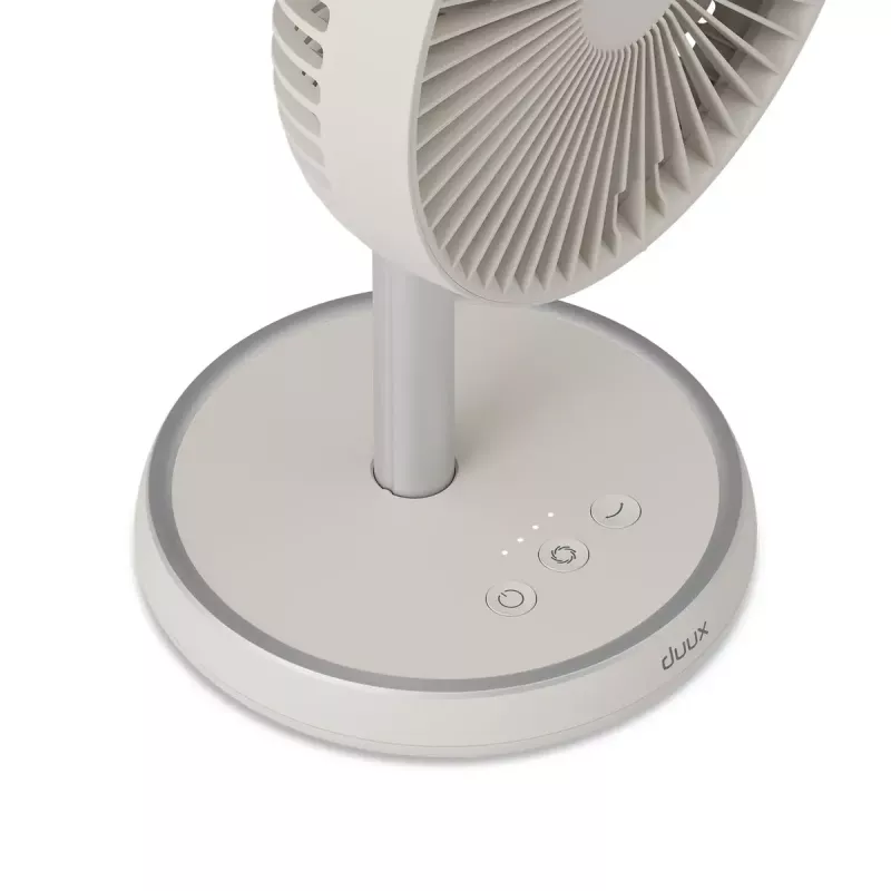 Stand fan Duux Rize Flex 21 cm, 4 speeds, oscillation, 10 W, greige