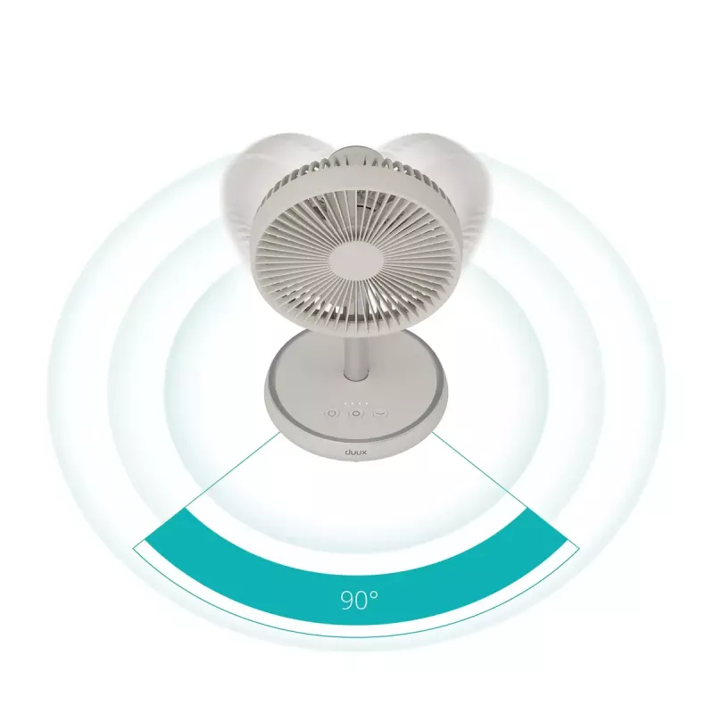Stand fan Duux Rize Flex 21 cm, 4 speeds, oscillation, 10 W, greige