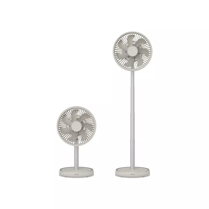 Stand fan Duux Rize Flex 21 cm, 4 speeds, oscillation, 10 W, greige