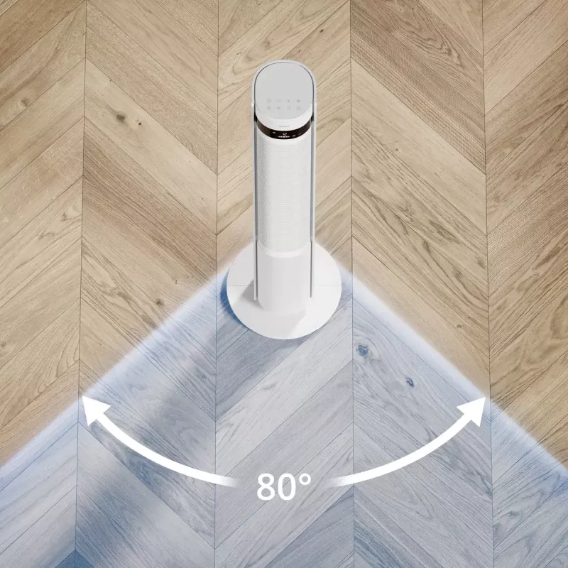 Tower fan Duux Elevate DXTF02 — 29 cm diameter, 12 speeds, oscillation, 4–40 W, white