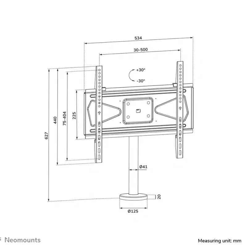 Neomounts bolt-down TV desk mount DS42-430BL14 max 50kg 32-55in