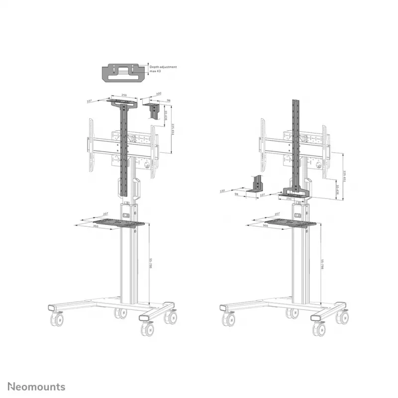 Mounting kit Neomounts AV1-825BL Black Steel 3 kg