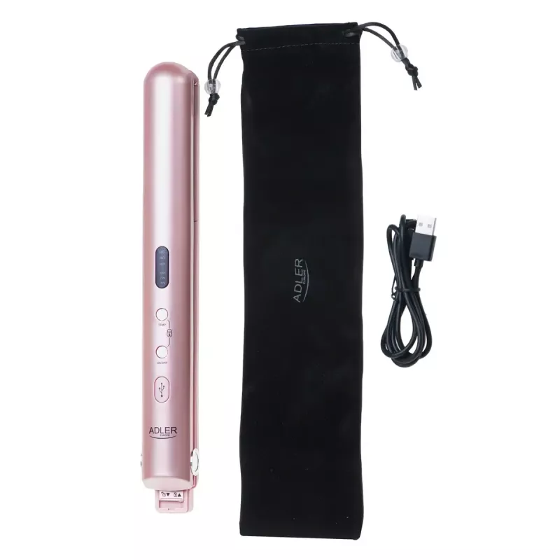 Cordless hair straightener Adler AD 2327 with ceramic heating system, temperature 160–220 °C