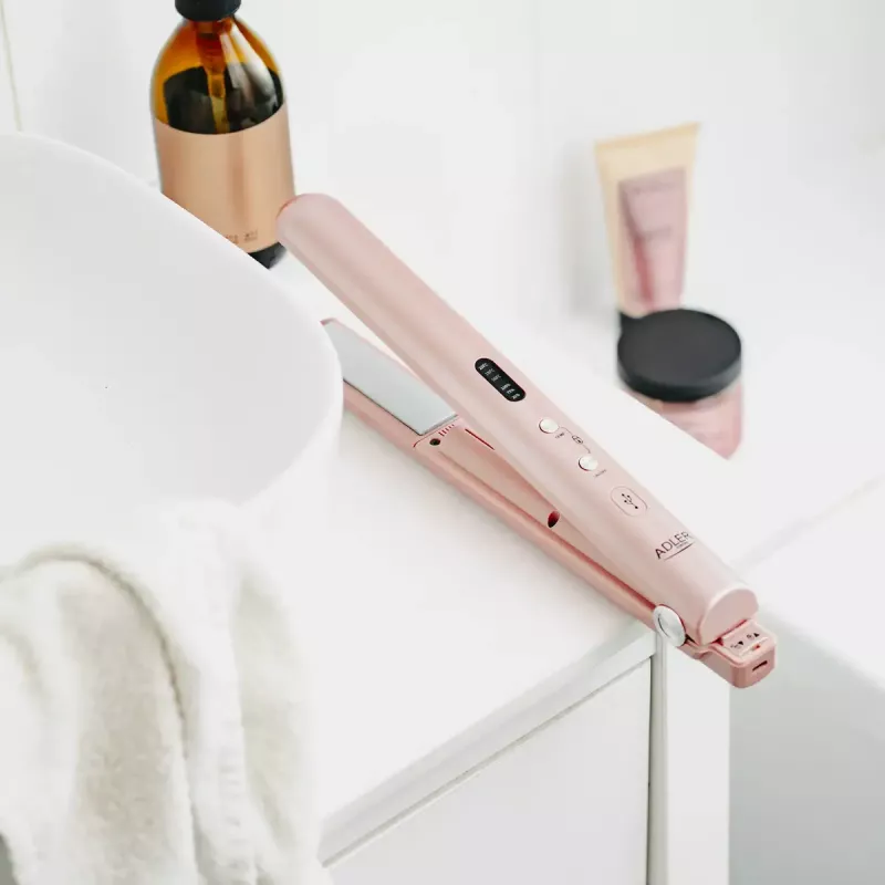 Cordless hair straightener Adler AD 2327 with ceramic heating system, temperature 160–220 °C