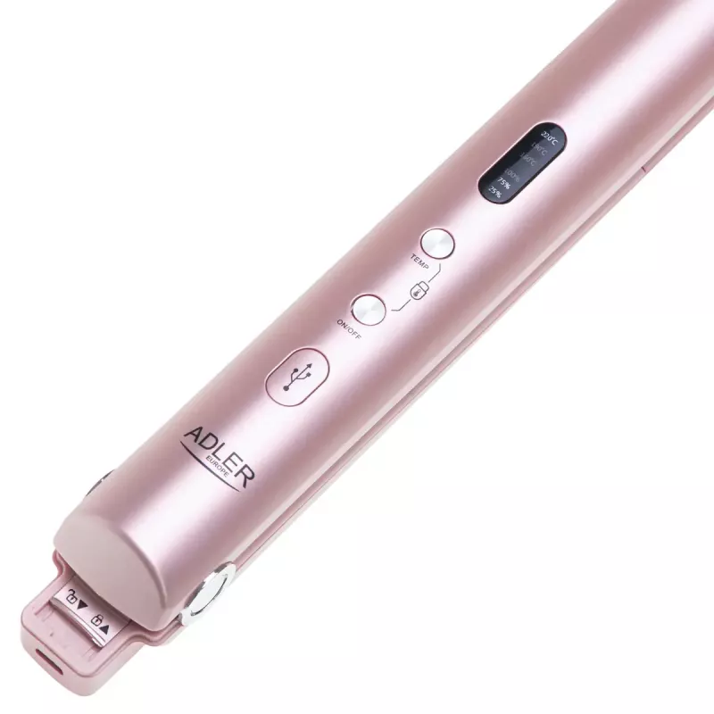 Cordless hair straightener Adler AD 2327 with ceramic heating system, temperature 160–220 °C