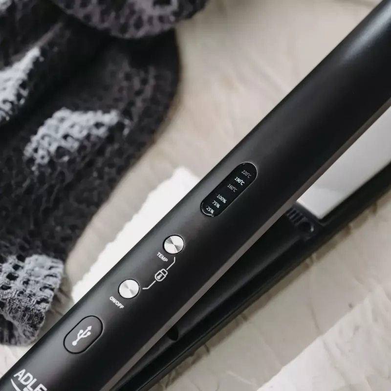Cordless Hair Straightener Adler AD 2327 — Ceramic Heating System, 160–220 °C, USB Charging