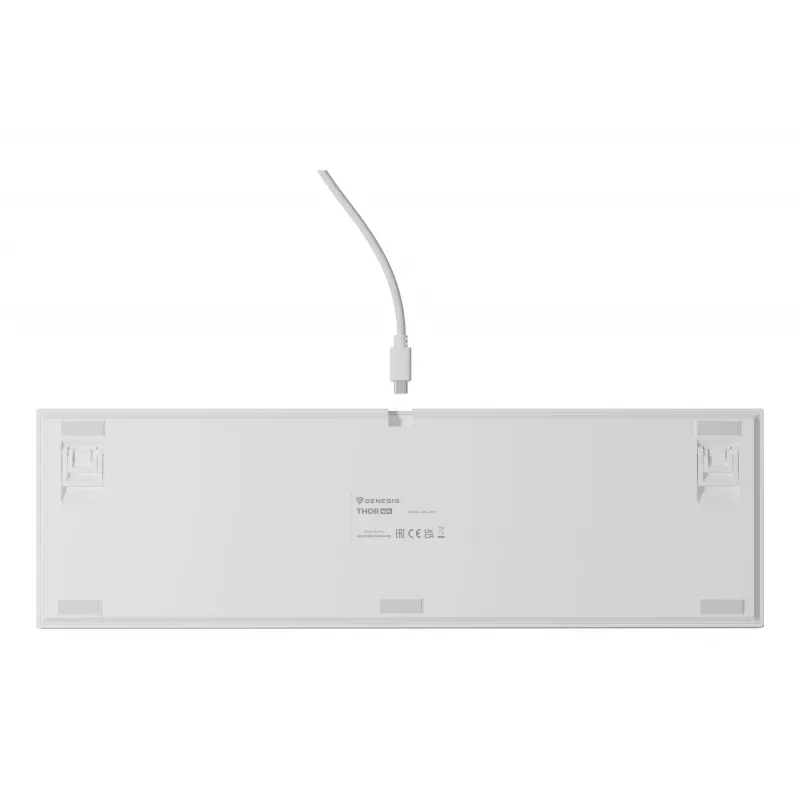 Mechanical keyboard GENESIS THOR 404, full-size USB, QWERTY English, RGB backlight, white