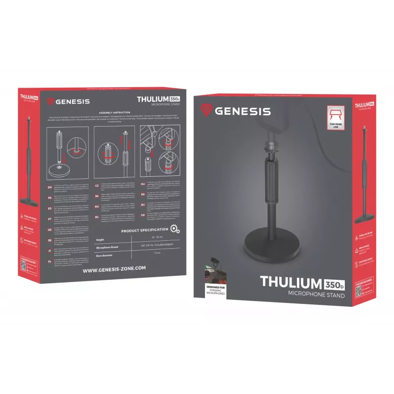 Desktop microphone stand GENESIS NGM-2293 Black 20-30 cm
