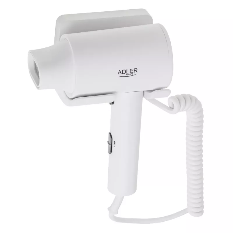 Wall-mount hair dryer Adler AD 2285 — 2000 W, 3 temperature settings, cool shot, white