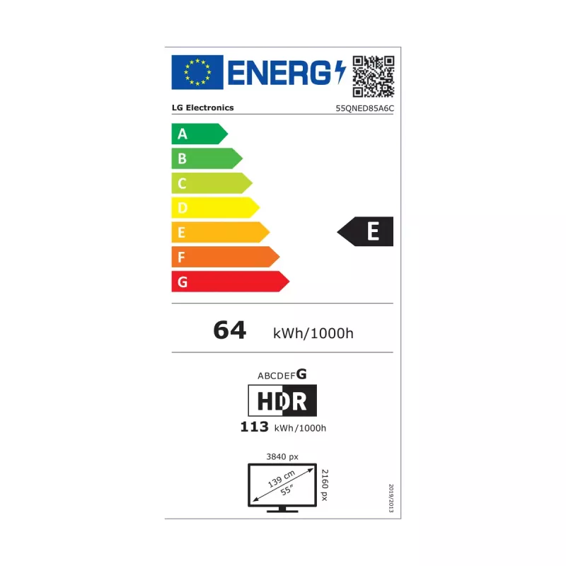 TV LG 55QNED85A3C 55 inch 4K QNED evo Smart TV, WebOS, Motion Pro, Wi‑Fi, Ethernet, DVB-T/T2, Black