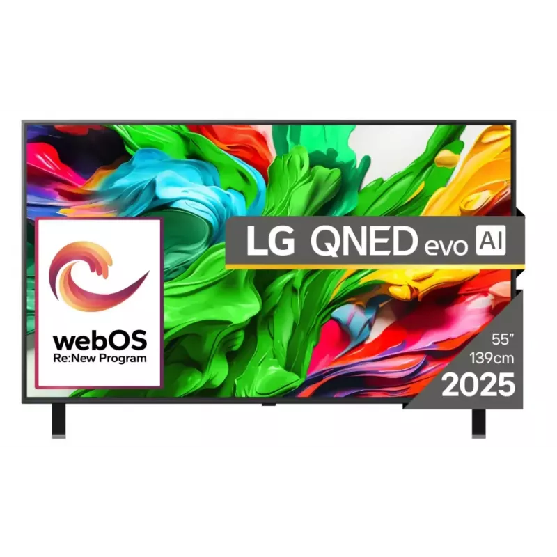 TV LG 55QNED85A3C 55 inch 4K QNED evo Smart TV, WebOS, Motion Pro, Wi‑Fi, Ethernet, DVB-T/T2, Black