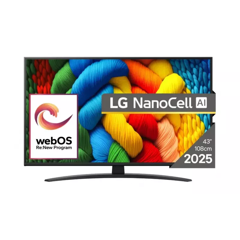 LG NanoCell AI 43NANO81A3A TV 109.2 cm (43 inch) 4K Ultra HD Smart TV Wi-Fi Black
