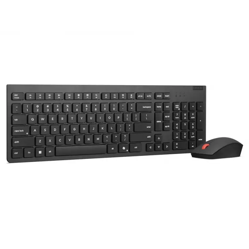 Wireless Keyboard and Mouse Combo Lenovo Essential 2.4 GHz — Full-size Russian/Cyrillic Keyboard, Optical Ambidextrous Mouse