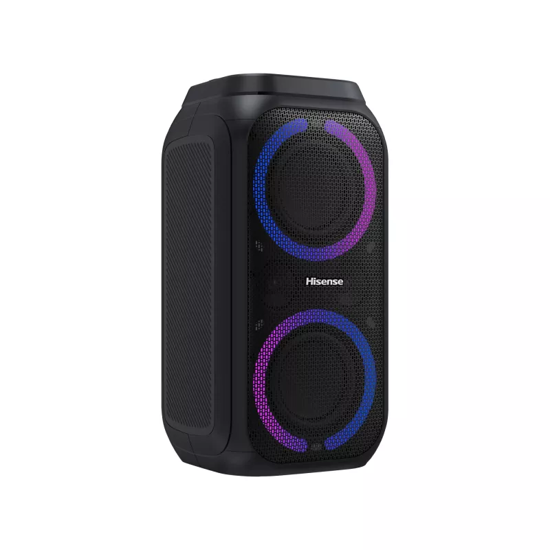 Portable party speaker HISENSE Party Rocker 160 — 160 W RMS, 2.0 channels, IPX4, black, 6.3 kg