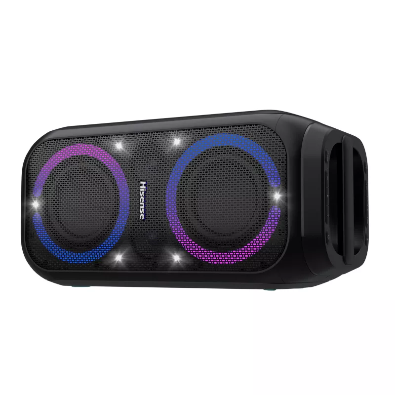 Portable party speaker HISENSE Party Rocker 160 — 160 W RMS, 2.0 channels, IPX4, black, 6.3 kg