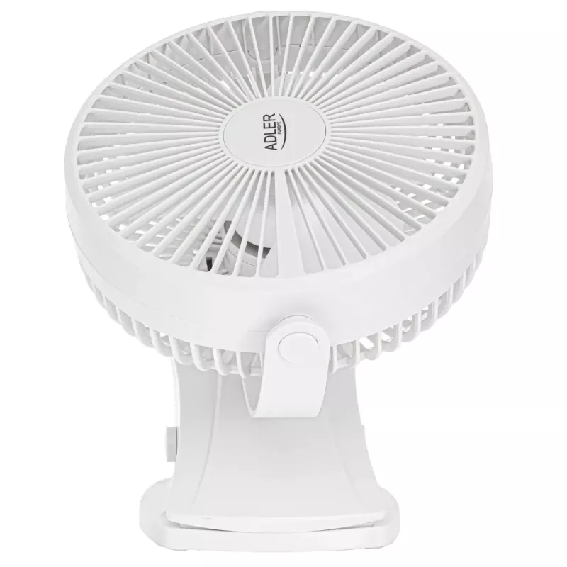 Clip-on Rechargeable Desk Fan Adler AD 7342 — 15.5 cm, 3 speeds, oscillation, 5 W