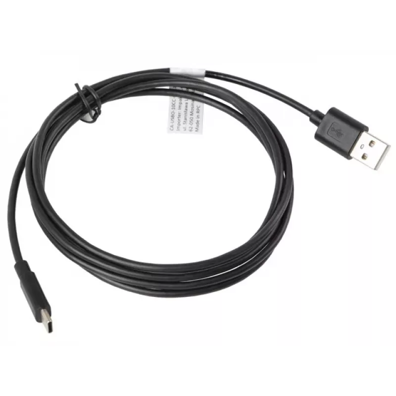 USB cable LANBERG CA-USBO-10CC-0018-BK USB 2.0, USB A (male) to USB C (male), 1.8 m, black