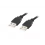 USB A to A cable LANBERG CA-USBA-20CU-0018-BK 1.8 m USB 2.0 Black, nickel-plated contacts
