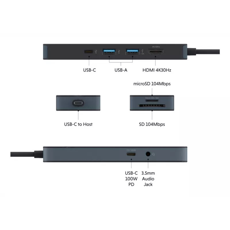 TARGUS Hyperdrive Flex 8 Port USB-c Hub (black)
