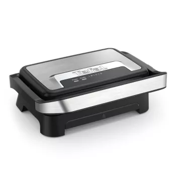Contact grill Tefal Inicio Compact GC270D10 — rectangular 1000W, grate top, black/stainless steel