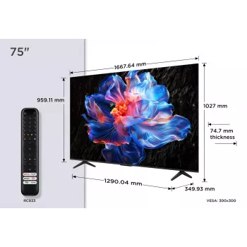 TCL V6C 75V6C TV 190.5 cm (75 inch) 4K Ultra HD Smart TV Wi-Fi Metallic 330 cd/m²