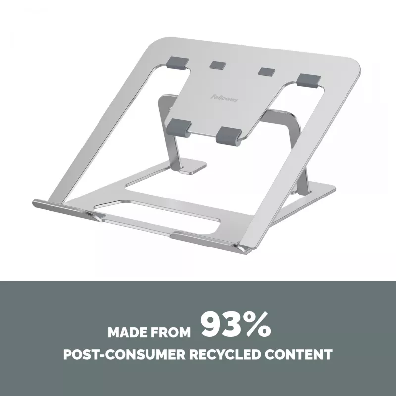 Fellowes Alumia Laptop Riser Portable Laptop Stand Max Size 15 inch Max Weight 5kg Silver