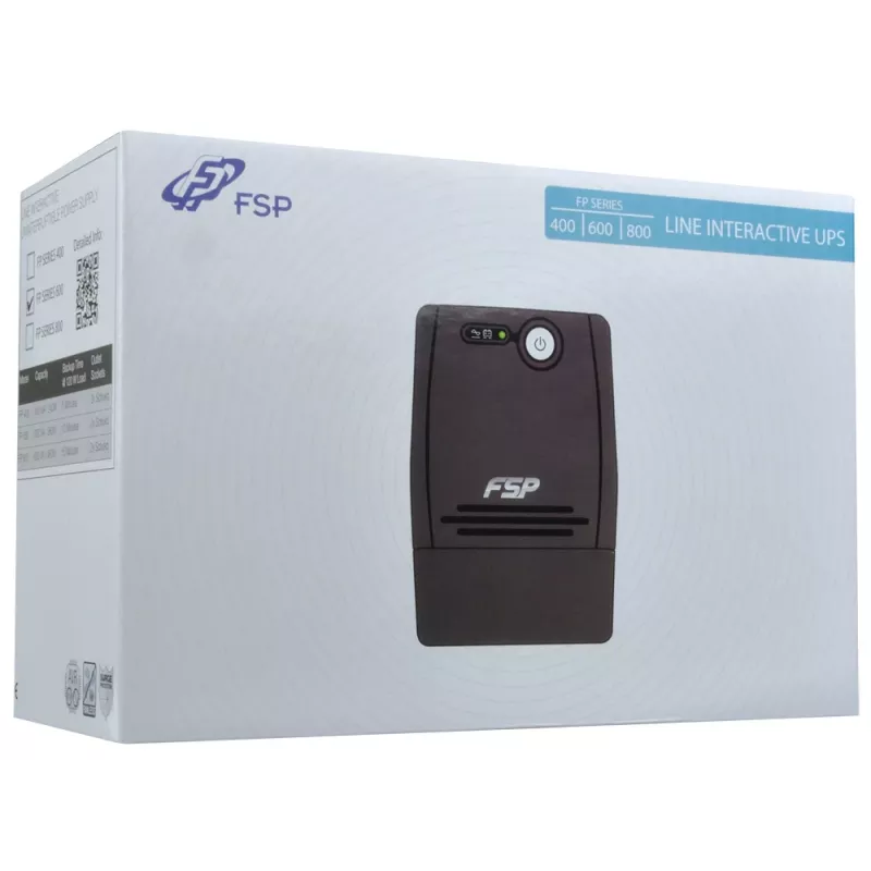 FSP FP 600 uninterruptible power supply (UPS) 0.6 kVA 360 W 2 AC outlet(s)