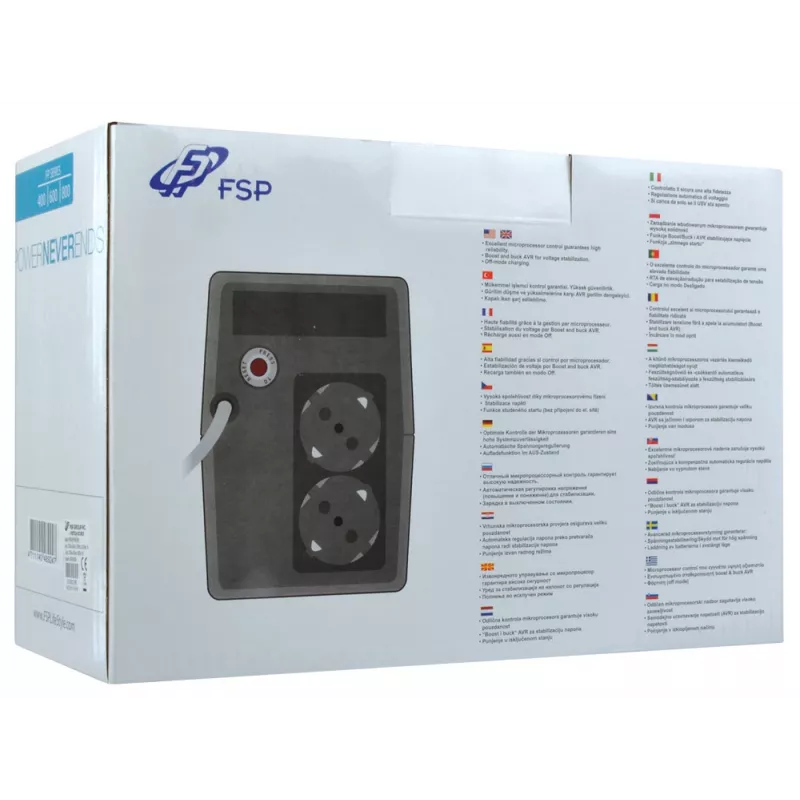FSP FP 800 uninterruptible power supply (UPS) 0.8 kVA 480 W 2 AC outlet(s)