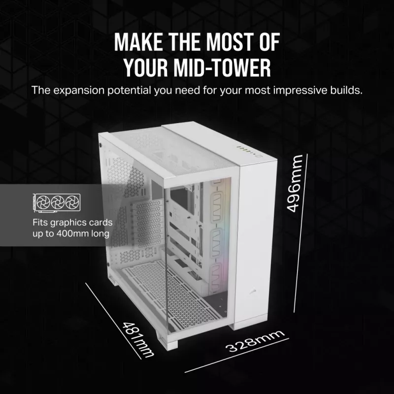 CORSAIR Pc Case - Icue Link 6500x RGB Mid-tower Dual Chamber White