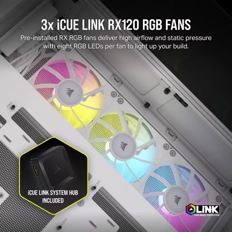 CORSAIR Pc Case - Icue Link 6500x RGB Mid-tower Dual Chamber White