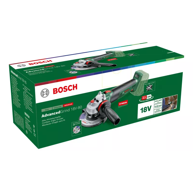 Bosch AdvancedGrind 18V-80 cordless angle grinder, 125 mm