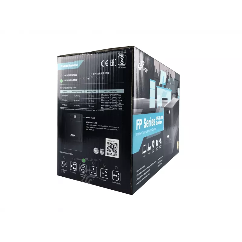 FSP FP 2000 uninterruptible power supply (UPS) Line-Interactive 2 kVA 1200 W 4 AC outlet(s)