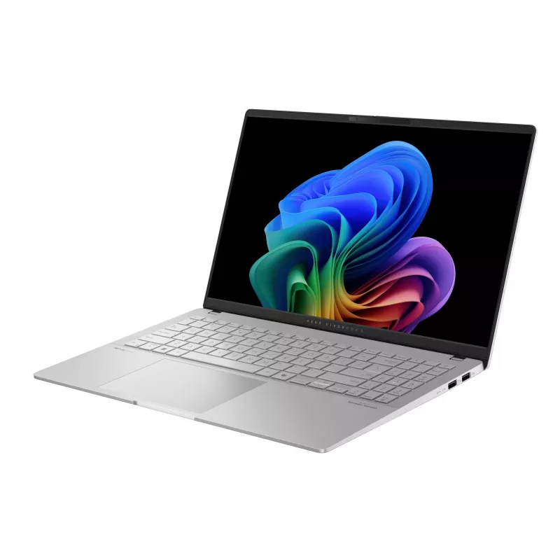 Laptop ASUS Vivobook S 15 S5507QA — Qualcomm Snapdragon X1E-78-100, 15.6 inch 3K, 32 GB RAM, 1 TB SSD, Windows 11 Home, Silver