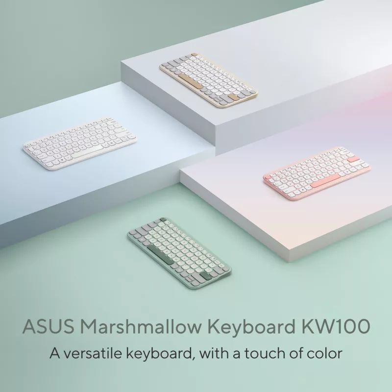Wireless Bluetooth Keyboard ASUS Marshmallow KW100 — US International layout, compact design