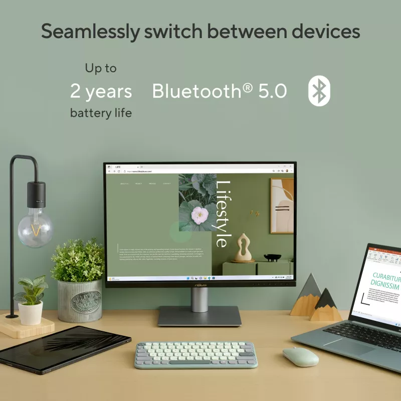 Wireless Bluetooth Keyboard ASUS Marshmallow KW100 — US International layout, compact design