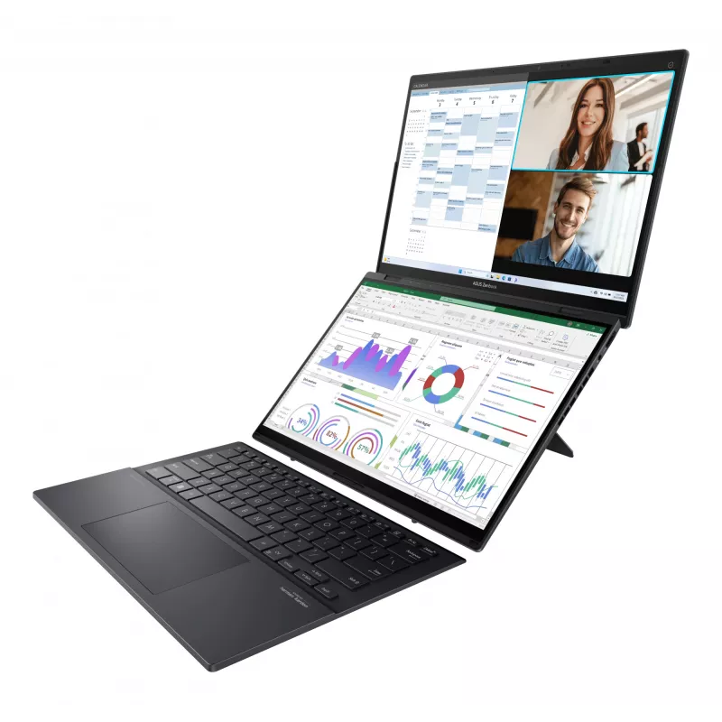 ASUS Zenbook Duo UX8406CA-PZ009W Intel Core Ultra 9 285H Hybrid (2-in-1) 35.6 cm (14 inch) Touchscreen 3K 32 GB LPDDR5x-SDRAM 2 TB SSD Wi-Fi 7 (802.11be) Windows 11 Home Grey