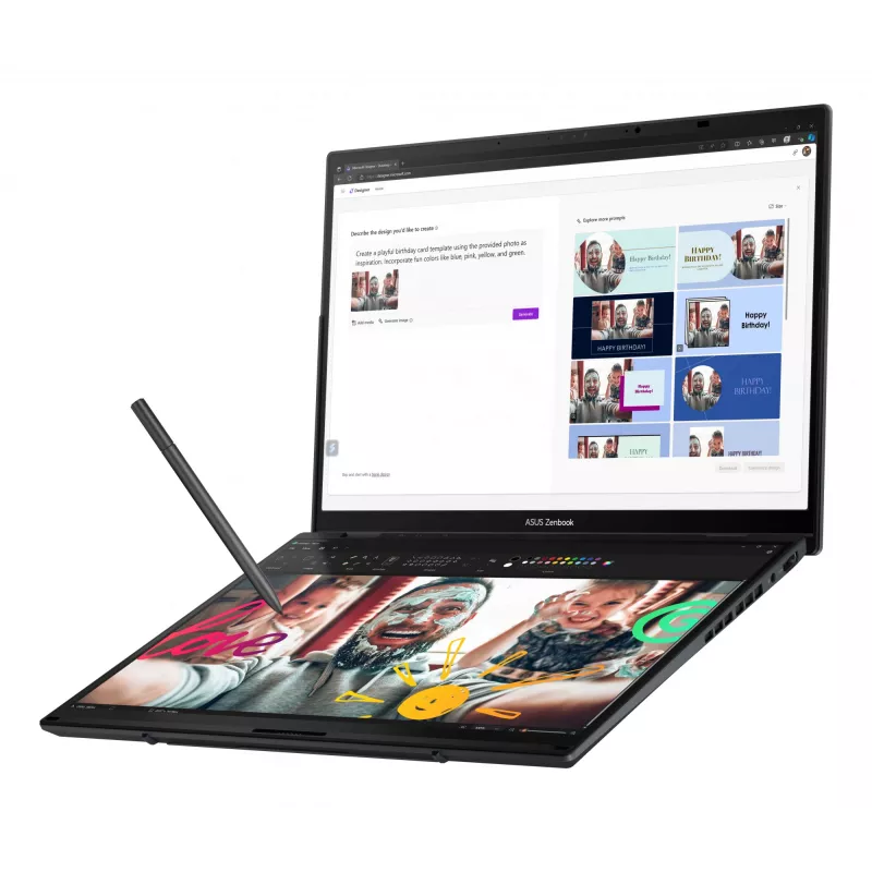 ASUS Zenbook Duo UX8406CA-PZ009W Intel Core Ultra 9 285H Hybrid (2-in-1) 35.6 cm (14 inch) Touchscreen 3K 32 GB LPDDR5x-SDRAM 2 TB SSD Wi-Fi 7 (802.11be) Windows 11 Home Grey