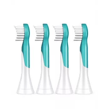 Sonicare For Kids replacement brush heads Philips HX6034/90 — 4 pack, blue/white, 3‑month replacement