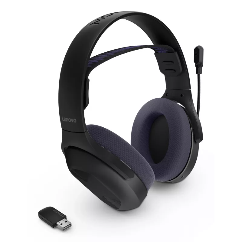 Lenovo Legion H410 Headphones Wireless Head-band Gaming USB Type-C Bluetooth Black, Purple