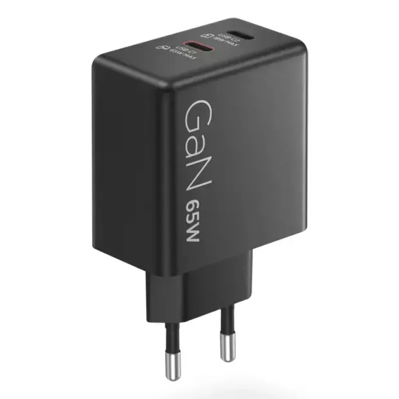 Mobile device charger Lenovo G0A6065BEU — Universal indoor AC charger, 2× USB-C, 100–240V, 1.5 m cable, Black