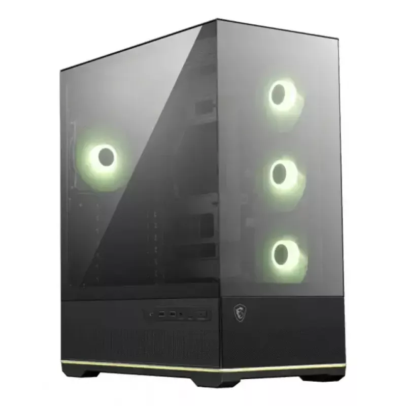 PC case MSI MAG PANO 110R PZ Midi Tower — tempered glass, ATX, 3x120mm front fans, USB-C, supports 360mm radiators