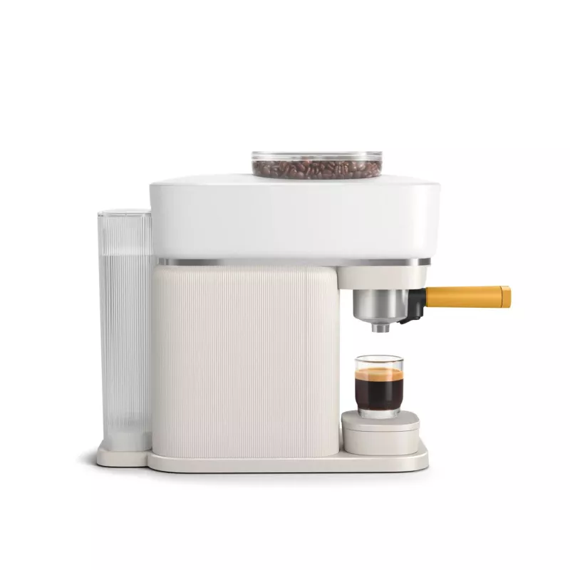 Philips Baristina Espresso Machine - Real espresso, made simple. Milky White with Mango Yellow Portafilter (BAR300/03)