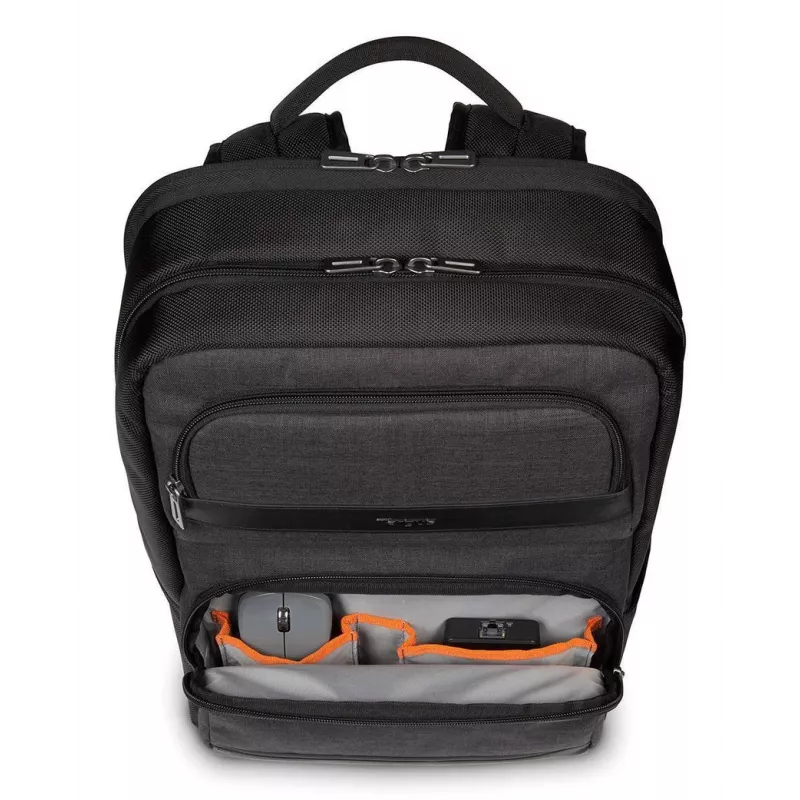 Targus CitySmart backpack Casual backpack Black, Grey Faux leather, Polyurethane (PU)