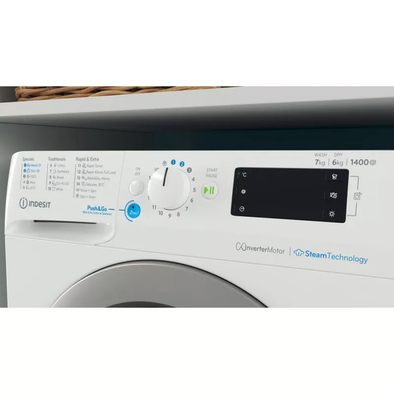 Indesit BDE 76435 WSV EE washer dryer Freestanding Front-load White