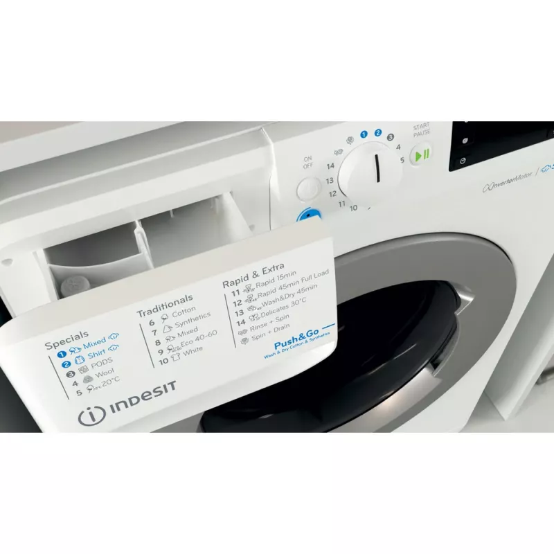 Indesit BDE 76435 WSV EE washer dryer Freestanding Front-load White