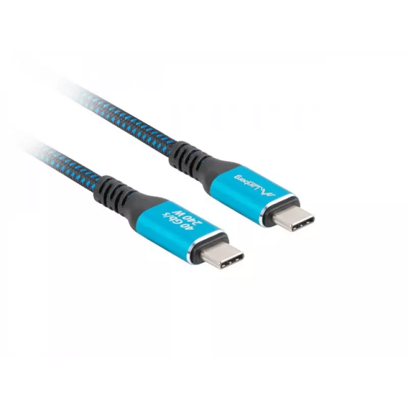 USB-C cable LANBERG CA-CMCM-44CU-0005-BK 0.5 m — USB4 Gen 2x2, 40 Gbit/s, 240W, black