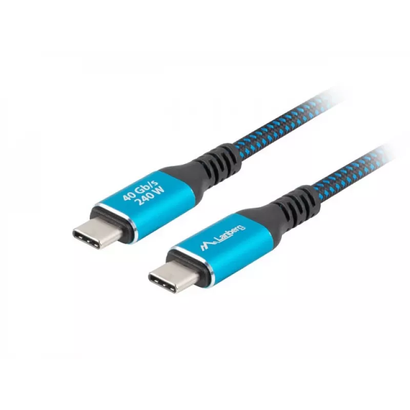 USB-C cable LANBERG CA-CMCM-44CU-0005-BK 0.5 m — USB4 Gen 2x2, 40 Gbit/s, 240W, black