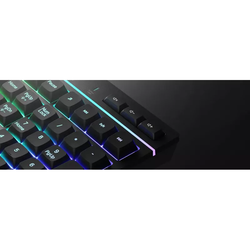 Wired full-size gaming keyboard Genesis Rhod 530, USB, QWERTY US, membrane, RGB backlight, 114 keys, 1.8 m cable, black