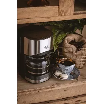 Drip coffee maker Adler AD 4407, 550 W, 0.7 L jug, silver/black, semi-auto