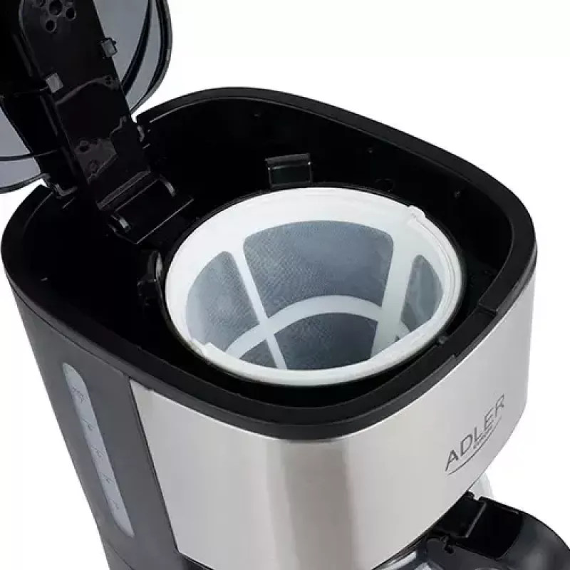 Drip coffee maker Adler AD 4407, 550 W, 0.7 L jug, silver/black, semi-auto